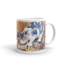 Load image into Gallery viewer, White glossy mug - KITTEN DINNER