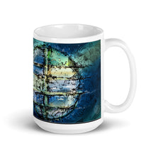 Load image into Gallery viewer, White glossy mug - BLUE BUBBLE PGOLD