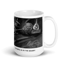 Load image into Gallery viewer, White glossy mug - The Devil Is In The Dessert