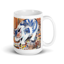 Load image into Gallery viewer, White glossy mug - KITTEN DINNER