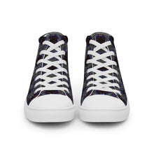 Load image into Gallery viewer, Women’s high top canvas shoes - CHOCOLATE BLUE RIBBON