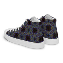 Load image into Gallery viewer, Women’s high top canvas shoes - CHOCOLATE BLUE RIBBON