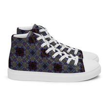 Load image into Gallery viewer, Women’s high top canvas shoes - CHOCOLATE BLUE RIBBON