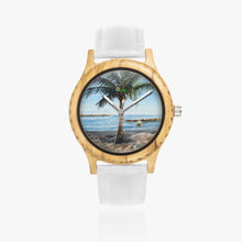 Load image into Gallery viewer, Italian Olive Lumber Wooden Watch - Leather Strap - ONE PALM
