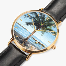 Load image into Gallery viewer, Ultra-Thin Leather Strap Quartz Watch (Rose Gold With Indicators) - ONE PALM
