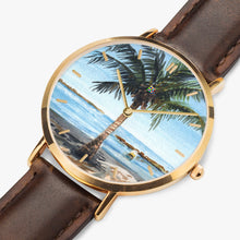 Load image into Gallery viewer, Ultra-Thin Leather Strap Quartz Watch (Rose Gold With Indicators) - ONE PALM
