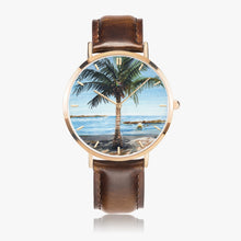 Load image into Gallery viewer, Ultra-Thin Leather Strap Quartz Watch (Rose Gold With Indicators) - ONE PALM
