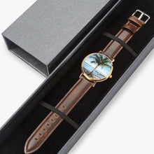 Load image into Gallery viewer, Ultra-Thin Leather Strap Quartz Watch (Rose Gold With Indicators) - ONE PALM
