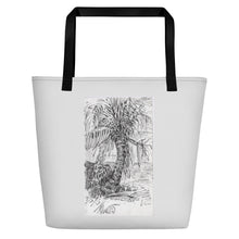 Load image into Gallery viewer, TOTE &amp; BEACH BAG - PALM SKETCH
