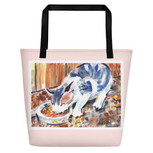 Load image into Gallery viewer, TOTE &amp; BEACH BAG - KITTEN&#39;S DINNER
