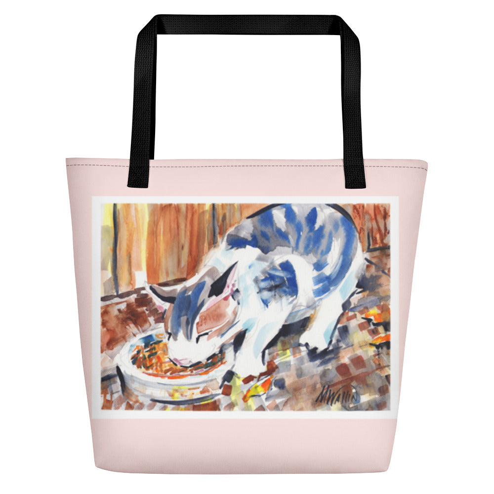 TOTE & BEACH BAG - KITTEN'S DINNER