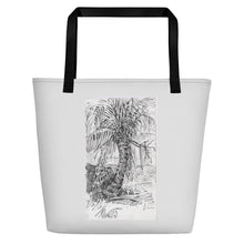 Load image into Gallery viewer, TOTE &amp; BEACH BAG - PALM SKETCH
