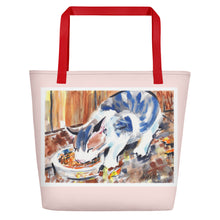 Load image into Gallery viewer, TOTE &amp; BEACH BAG - KITTEN&#39;S DINNER
