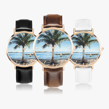 Load image into Gallery viewer, Ultra-Thin Leather Strap Quartz Watch (Rose Gold With Indicators) - ONE PALM
