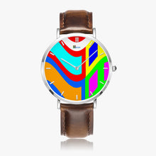 Load image into Gallery viewer, Ultra-Thin Leather Strap Quartz Watch (Silver With Indicators) - A5 WIND
