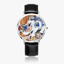 Load image into Gallery viewer, Hot Selling Ultra-Thin Leather Strap Quartz Watch (Silver) - KITTEN DINNER
