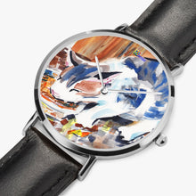Load image into Gallery viewer, Hot Selling Ultra-Thin Leather Strap Quartz Watch (Silver) - KITTEN&#39;S DINNER
