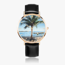 Load image into Gallery viewer, Ultra-Thin Leather Strap Quartz Watch (Rose Gold With Indicators) - ONE PALM
