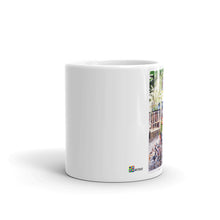 Load image into Gallery viewer, White glossy mug - FEEDING PIDGEONS SHARP
