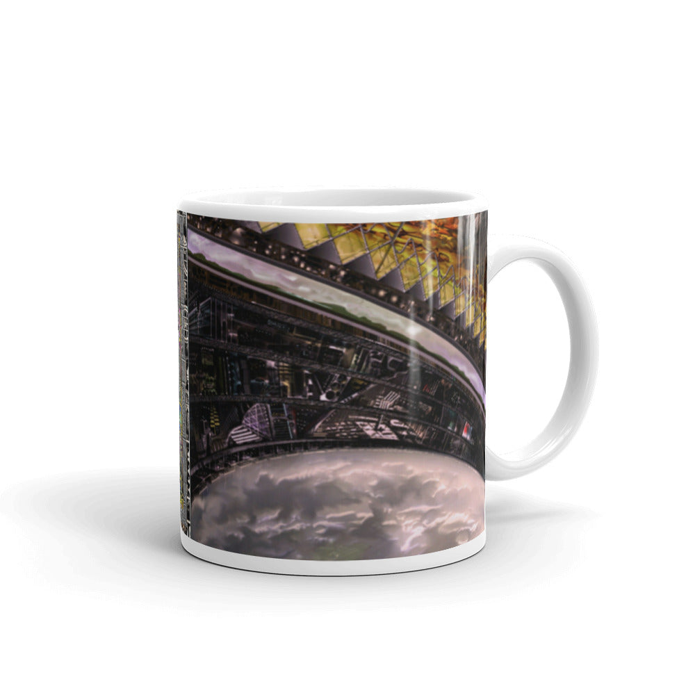 White glossy mug - PLANETSHIPS P logo