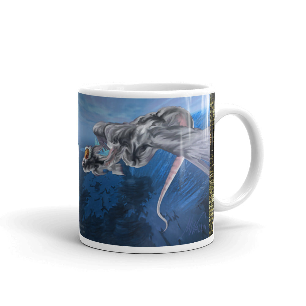 White glossy mug - SNOWDRAGON PGOLD