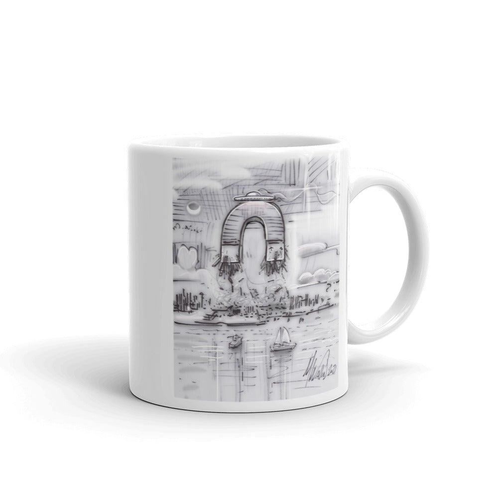 White glossy mug - alien attraction