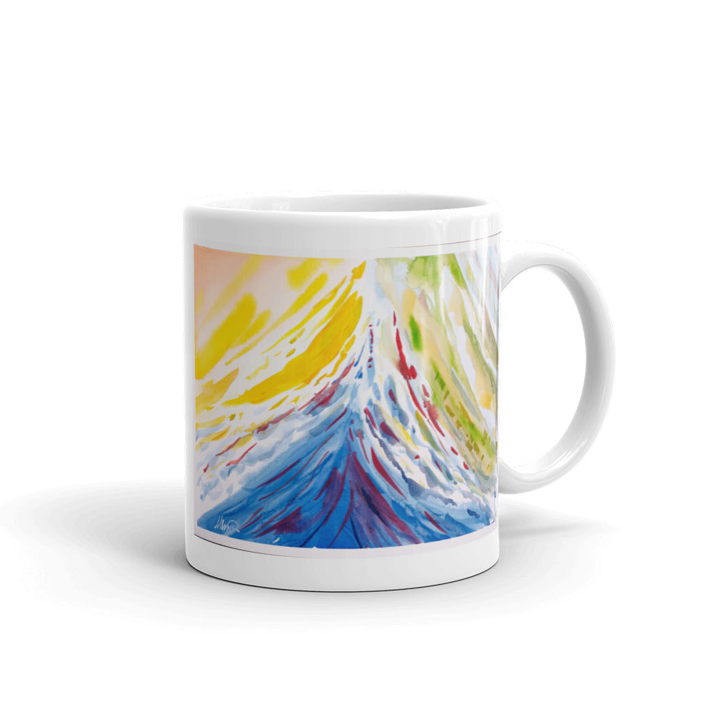 White glossy mug - MOUNTAIN WAVE