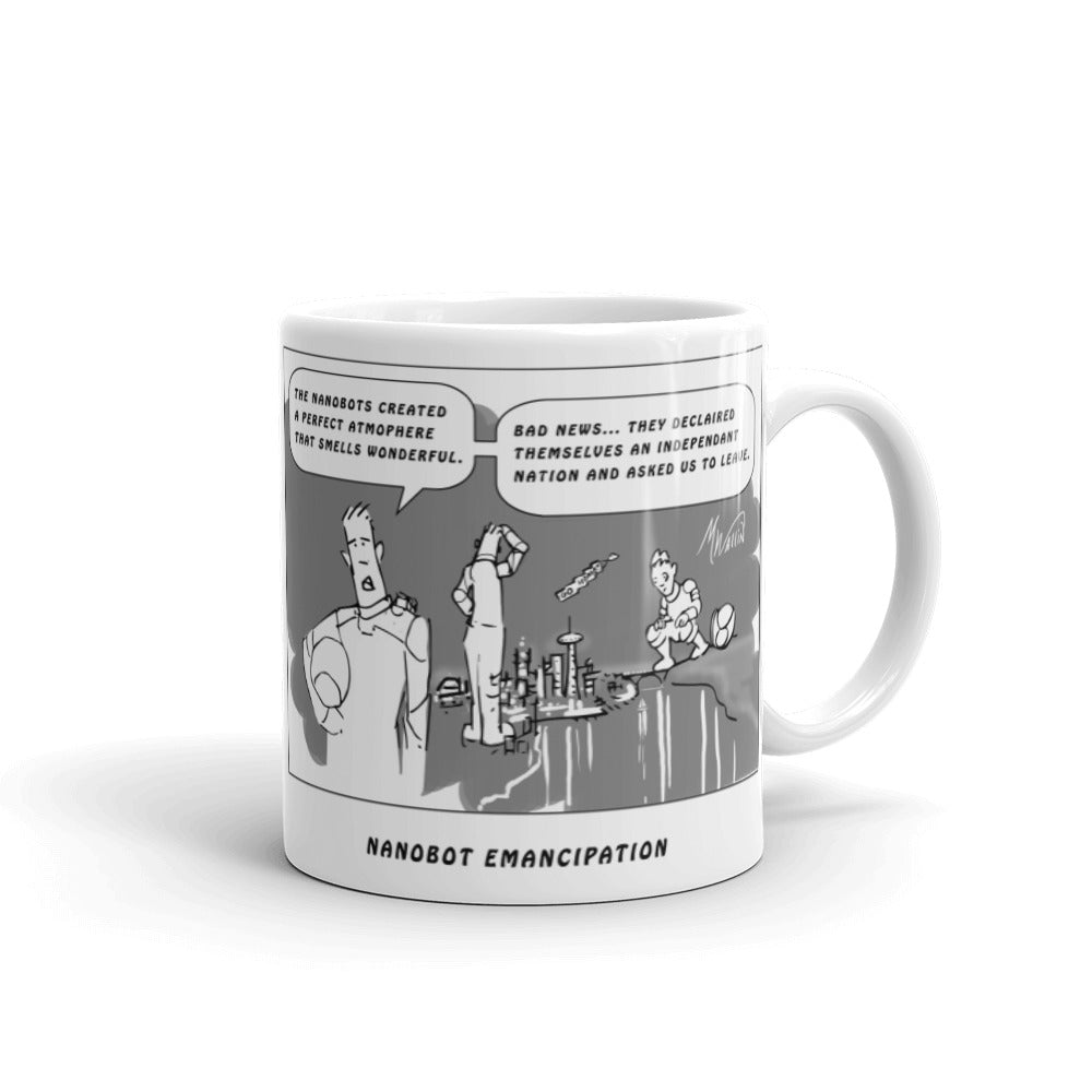 White glossy mug - NANOBOT EMANCIPATION