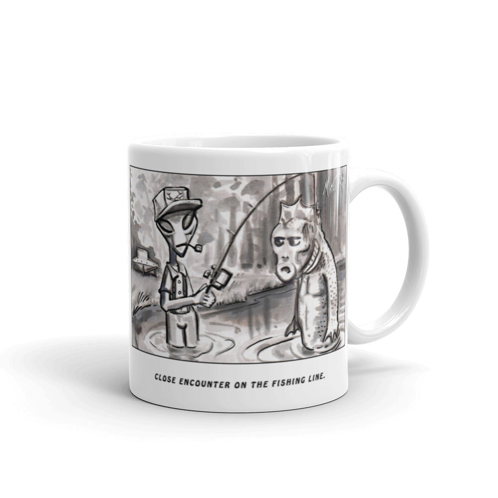 White glossy mug - CLOSE ENCOUNTER