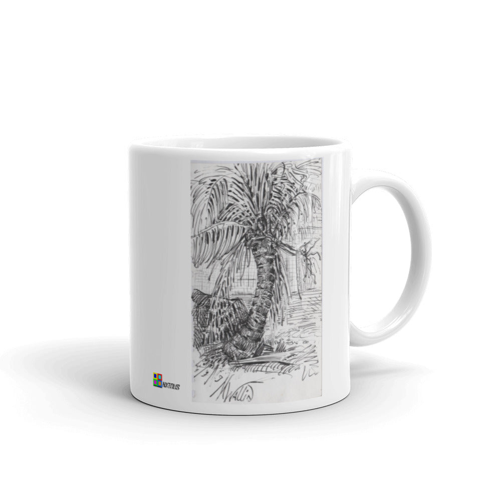 White glossy mug - MESSY PALM