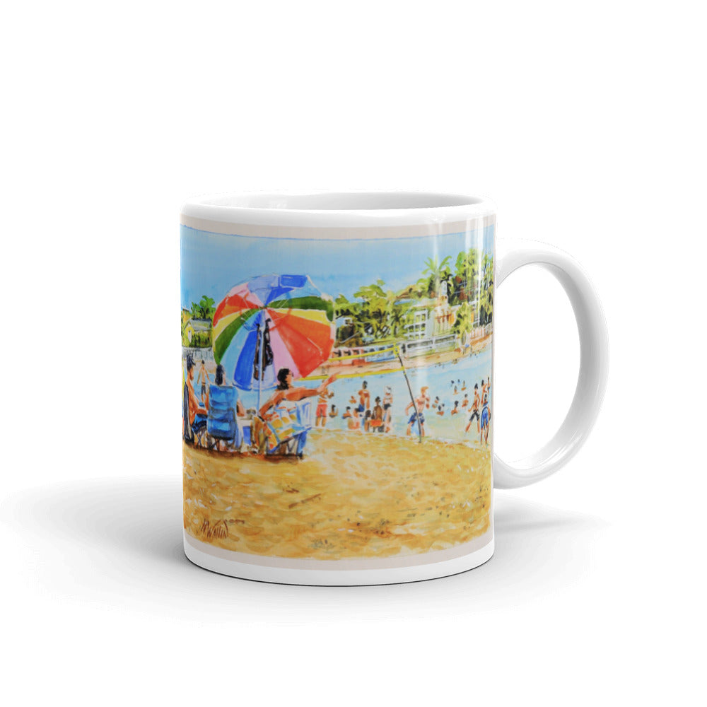 White glossy mug - Beach Umbrella