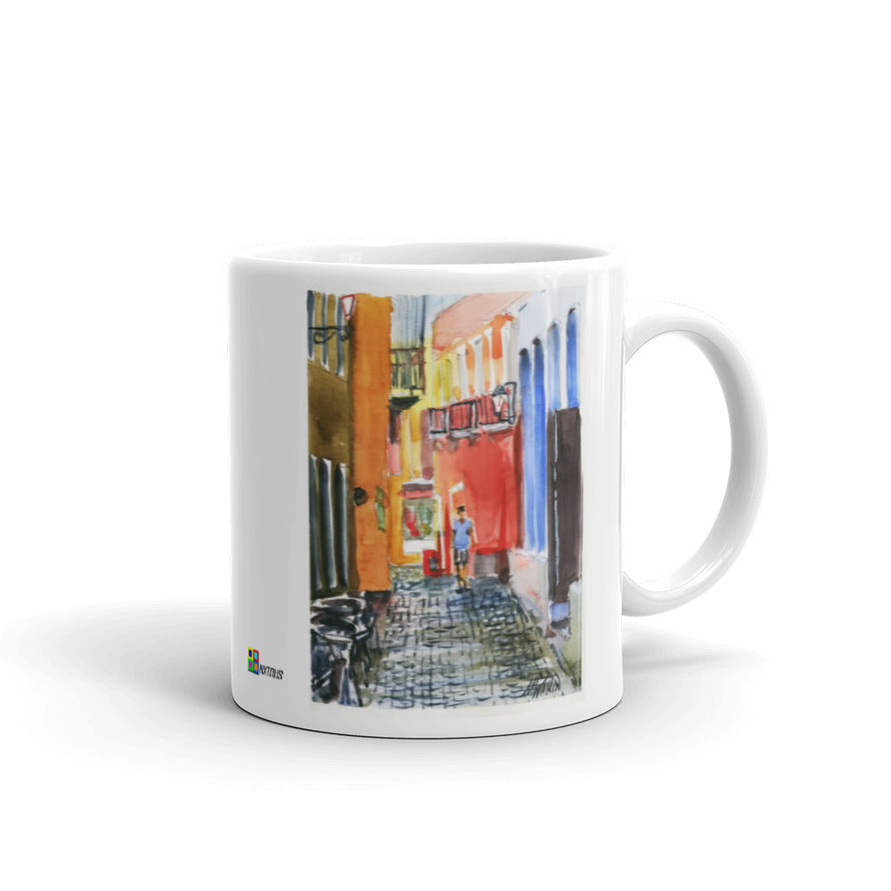 White glossy mug - CITY WALKWAY