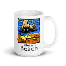 Load image into Gallery viewer, White glossy mug - Life&#39;s A Beach
