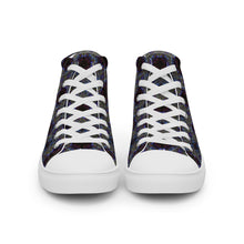 Load image into Gallery viewer, Women’s high top canvas shoes - CHOCOLATE BLUE RIBBON
