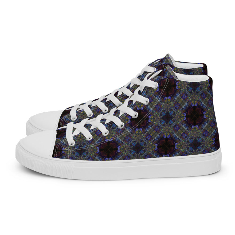 Women’s high top canvas shoes - CHOCOLATE BLUE RIBBON