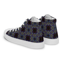 Load image into Gallery viewer, Women’s high top canvas shoes - CHOCOLATE BLUE RIBBON
